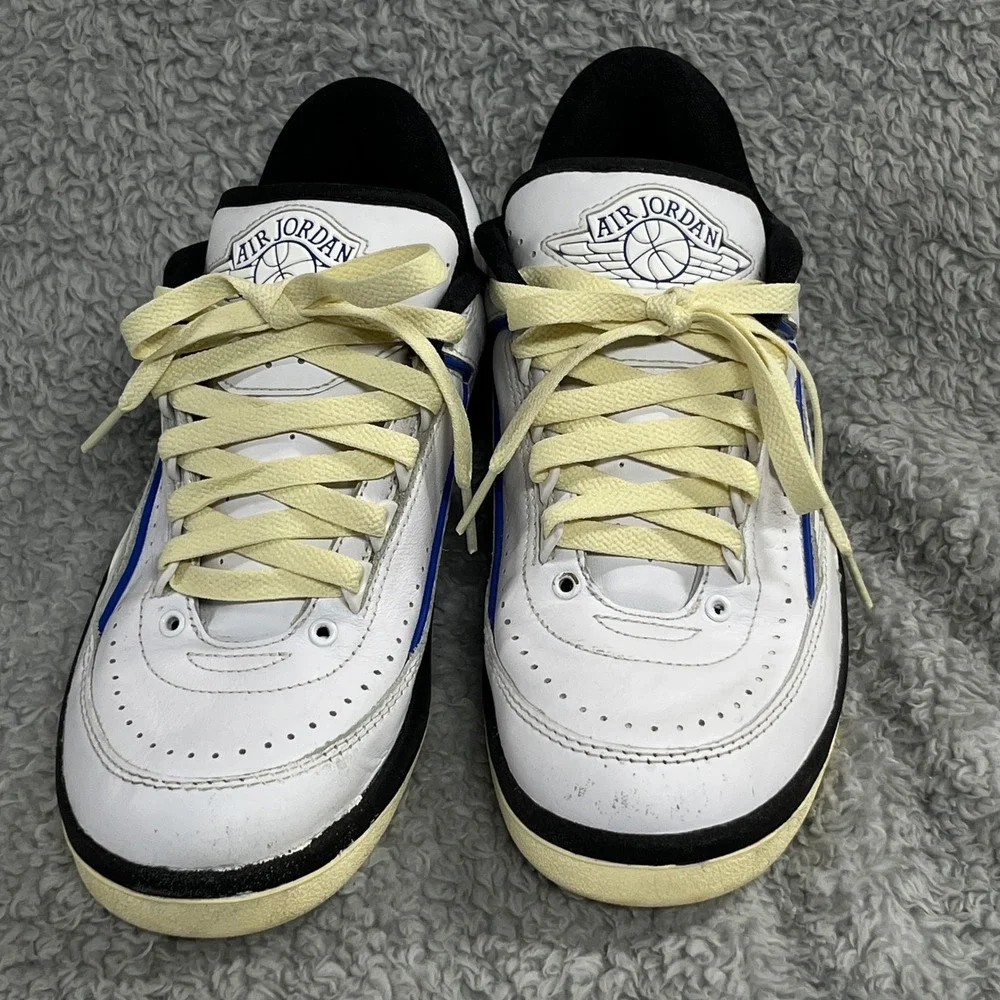 Jordan Air Jordan 2 Retro Low Mens Sneakers 8.5 White Blue Leather DX4401-104